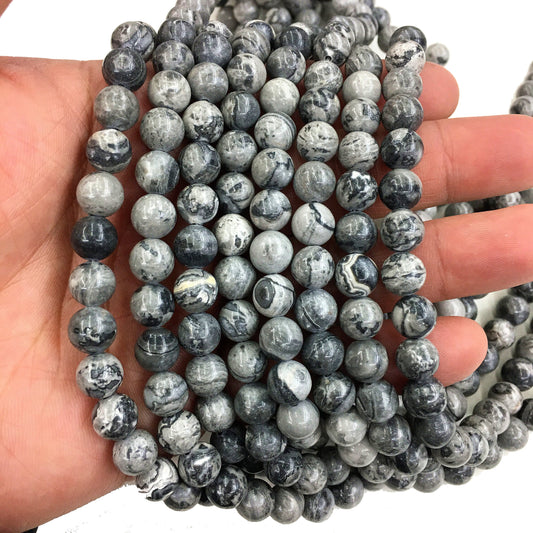 Natural Mapstone Round Shape Beads Healing Energy Gemstone Loose Beads DIY Jewelry Making Design for  AAA Quality