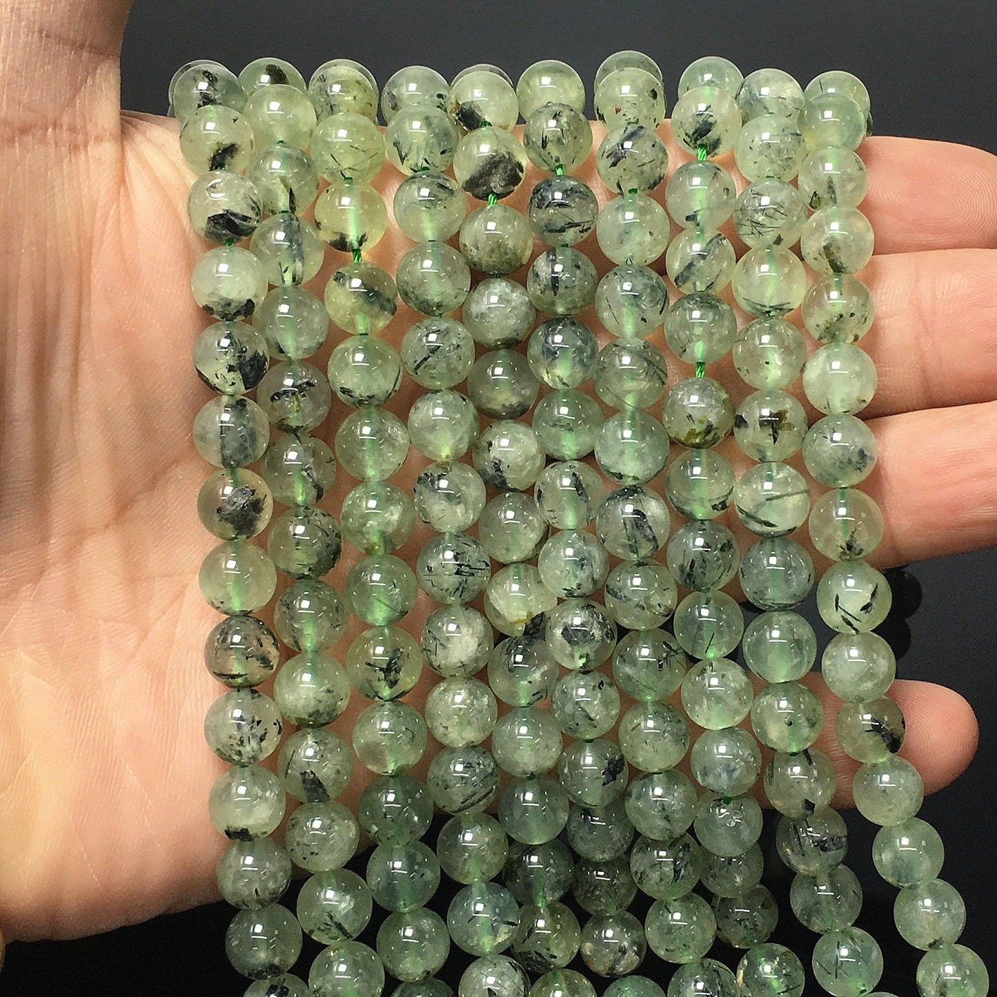 Natural Green Prehnite Round Beads Healing Energy Gemstone Loose Beads For DIY Jewelry Making AAA Quality 6mm 8mm 10mm