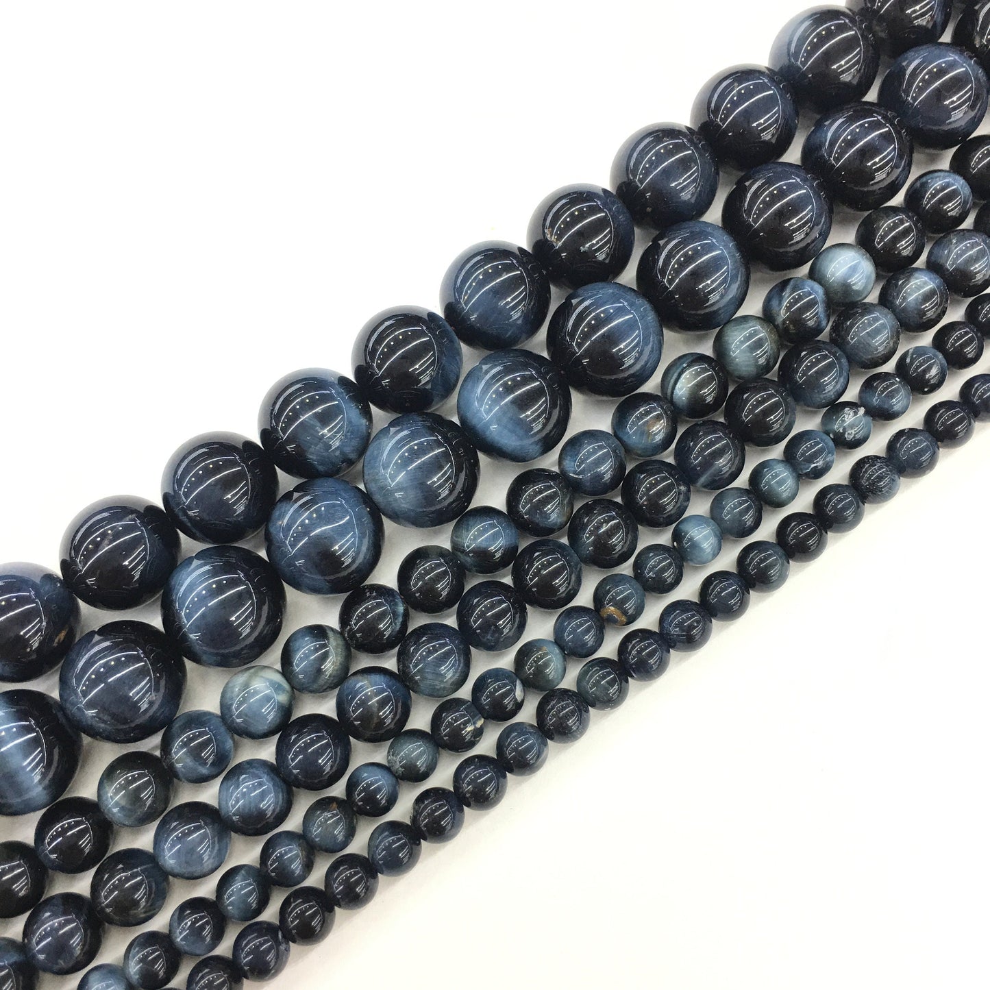 Natural Blue Tiger Eye Round Beads Energy Gemstone Loose Bead For DIY Jewelry Making Design AAAAA Quality