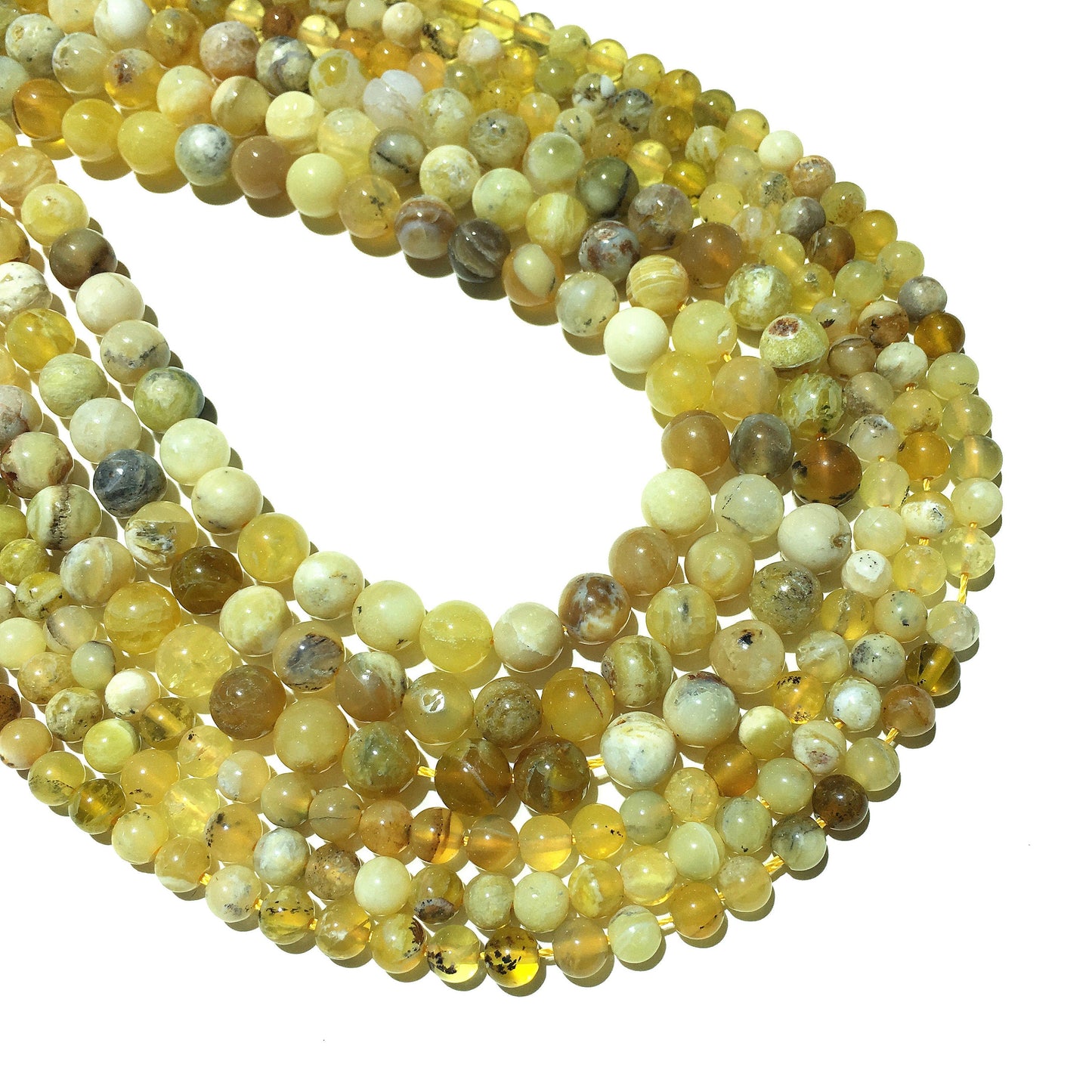 Natural Peruvian Yellow Opal Round Beads Healing Energy Gemstone Loose Beads For DIY Jewelry Making AAA Quality 6mm 8mm