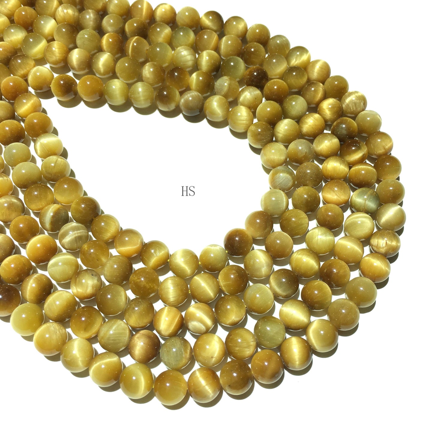 Natural Golden Honey Tiger Eye Round Beads Energy Gemstone Loose Bead For DIY Jewelry Making Design AAA Quality