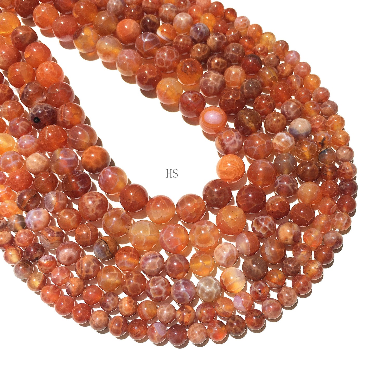 Natural Orange Fire Agate Round Beads Healing Gemstone Loose Bead For DIY Jewelry Making Design 4mm 6mm 8mm 10mm 12mm