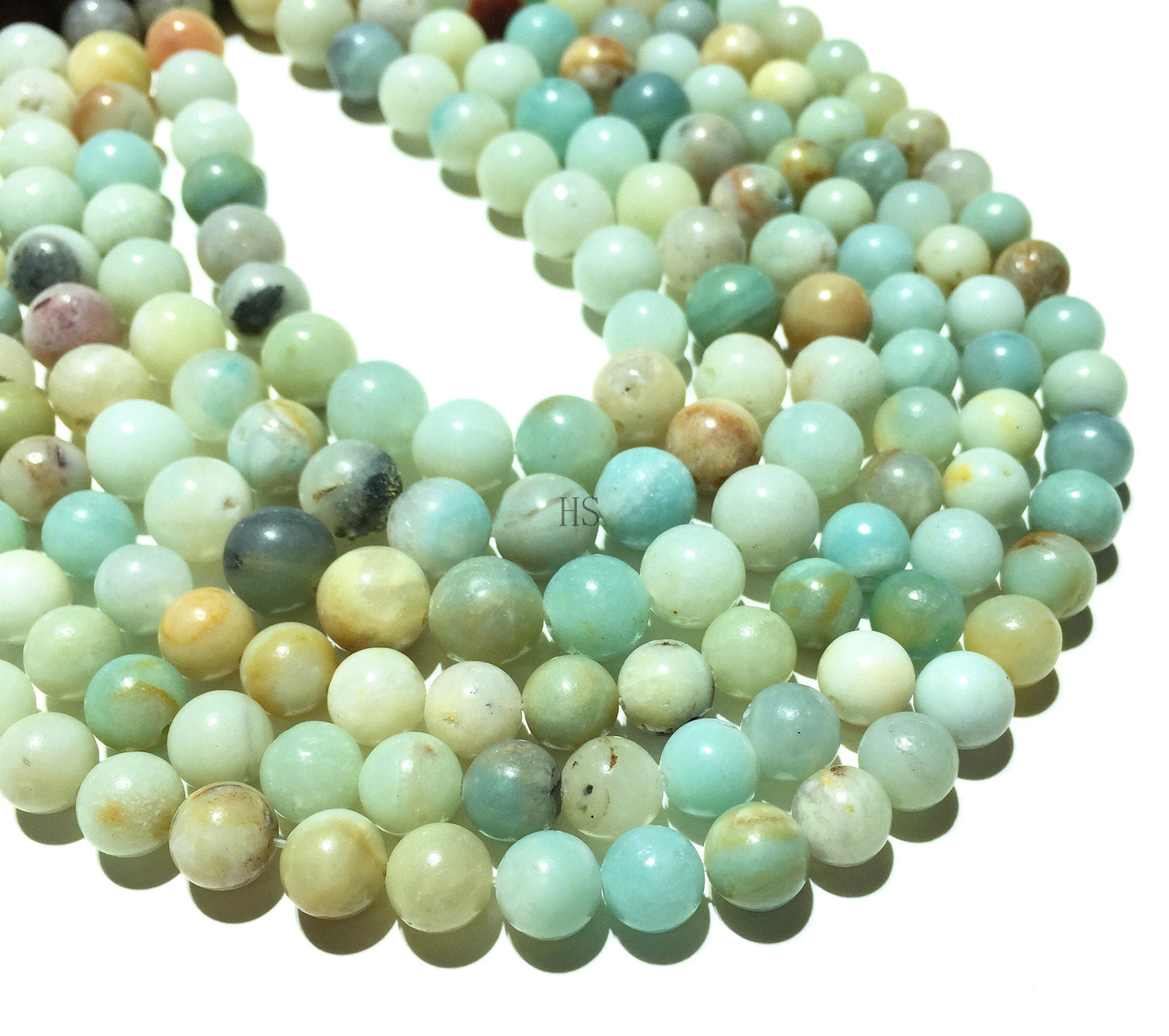 Natural Multi Amazonite Round Energy Healing Gemstone Loose Beads For DIY Jewelry Making Design AAA Quality