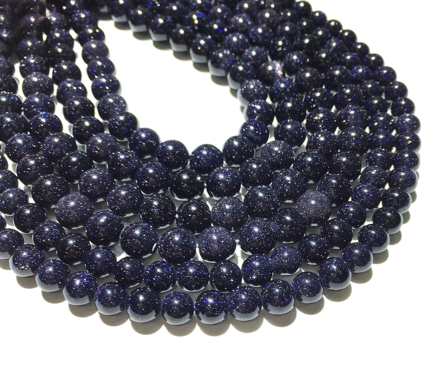 Blue Gold Stone or Blue Sand Stone Round beads Healing Gemstone Loose Beads DIY Jewelry Making Design AAA Quality  6mm 8mm 10mm