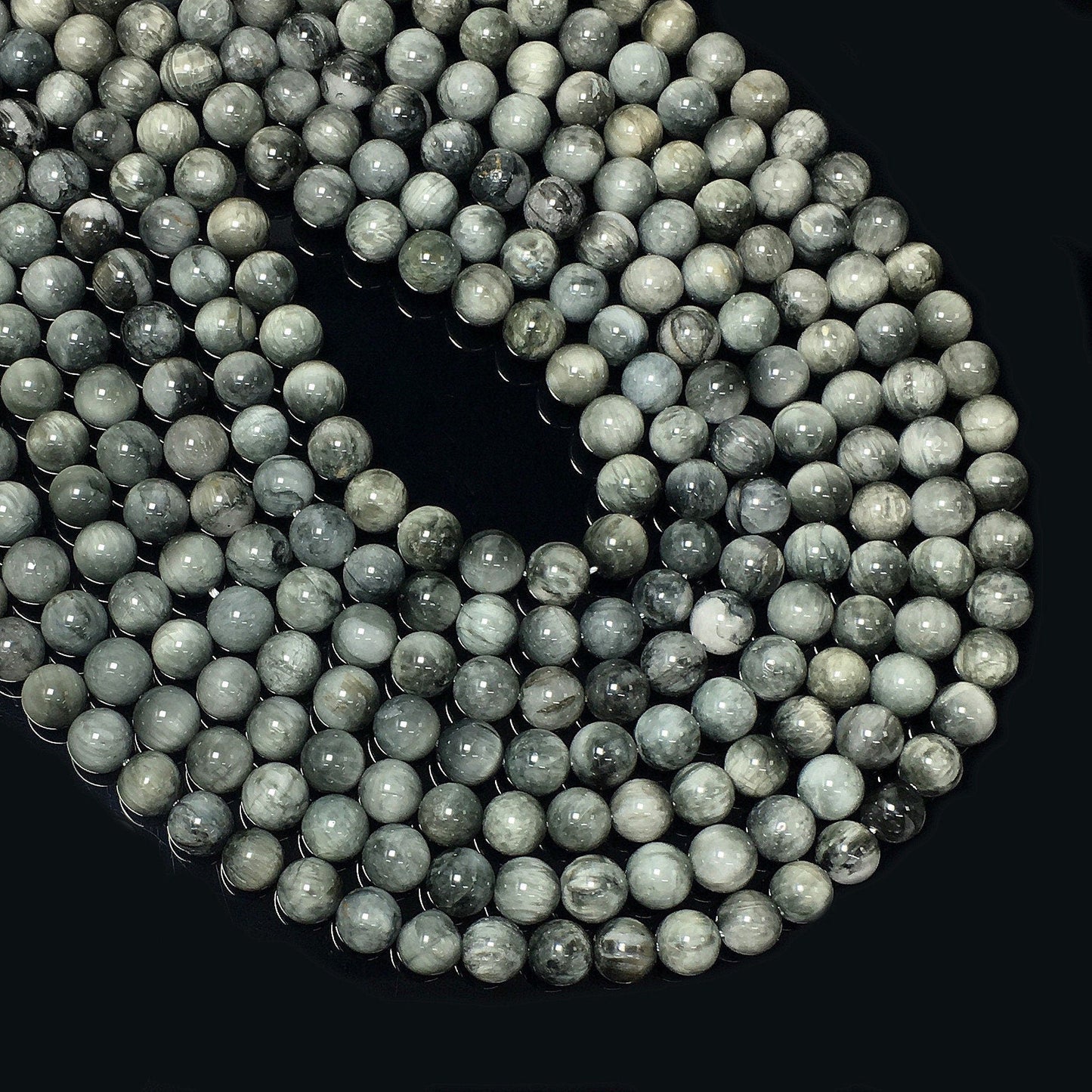 Natural Gray Eagle Eye Round Beads Healing Loose Beads ForDIY Jewelry Making Design AAA Quality