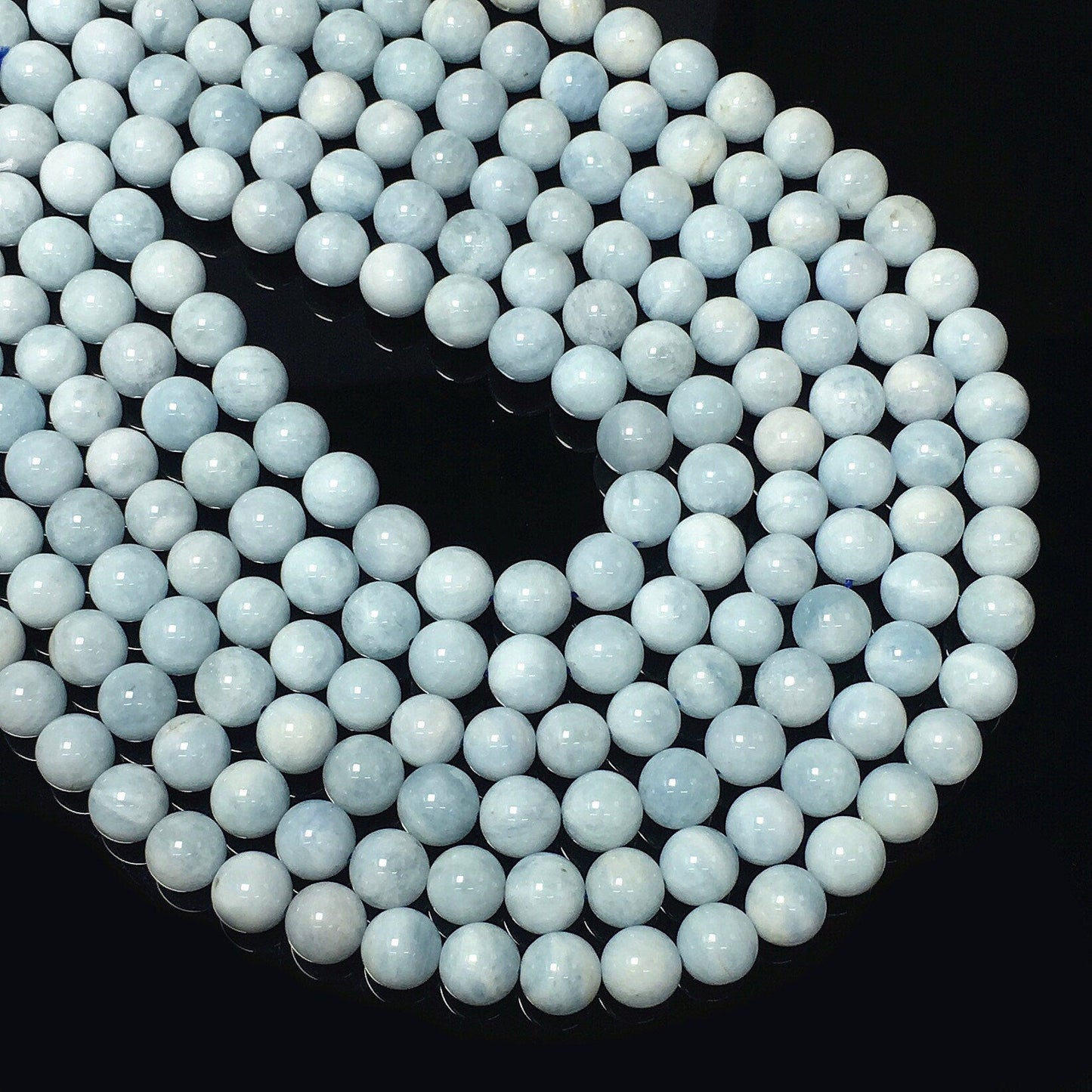 Natural Aquamarine Round Energy Healing Gemstone Loose Beads For DIY Jewelry Making Design AAA Quality