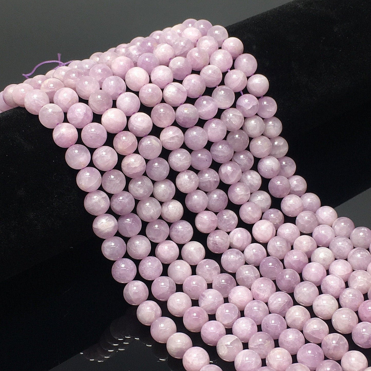 Natural Purple Kunzite Round Smooth Beads Healing Gemstone Loose Beads For DIY Jewelry Making AAAA Quality