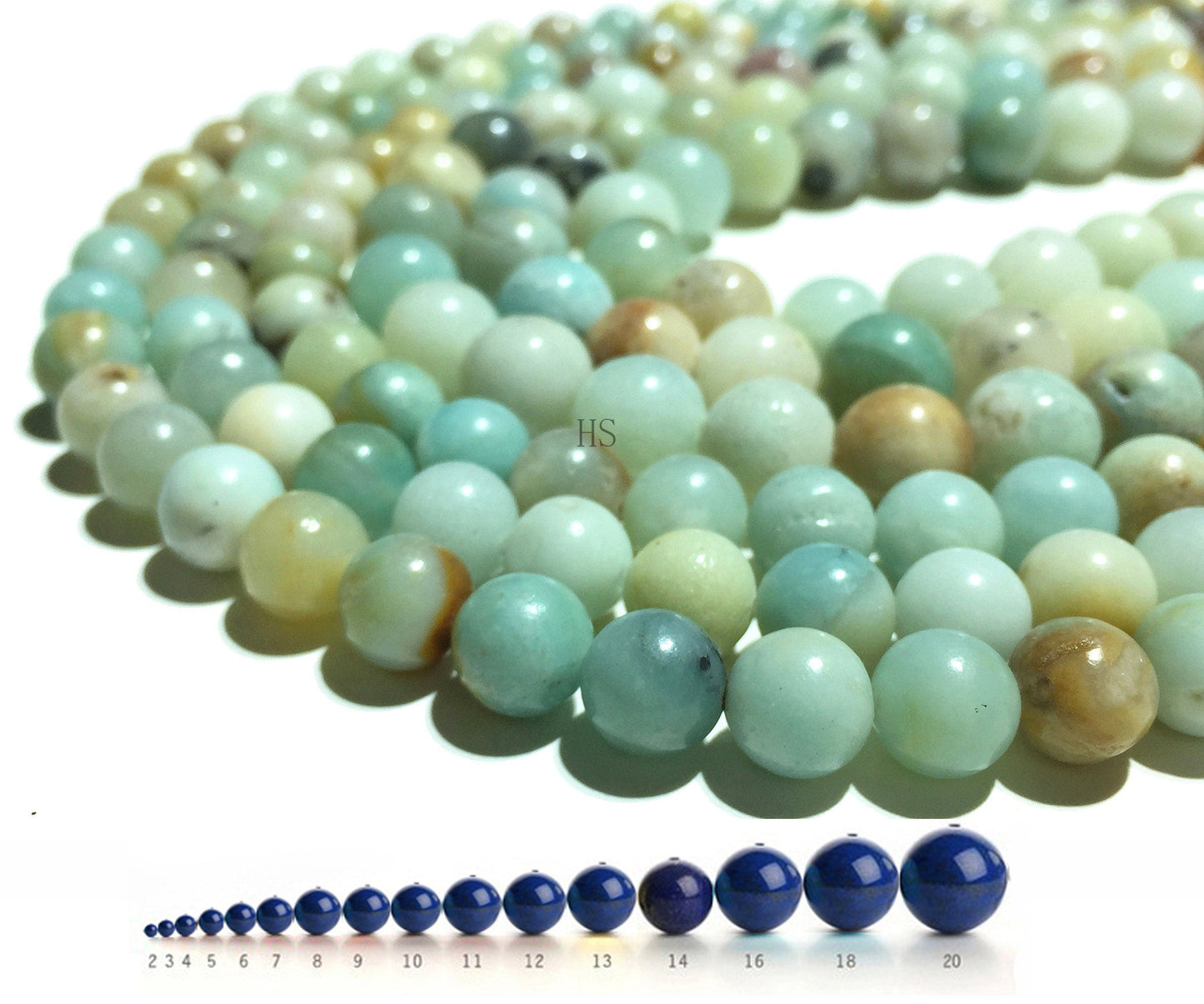 Natural Multi Amazonite Round Energy Healing Gemstone Loose Beads For DIY Jewelry Making Design AAA Quality