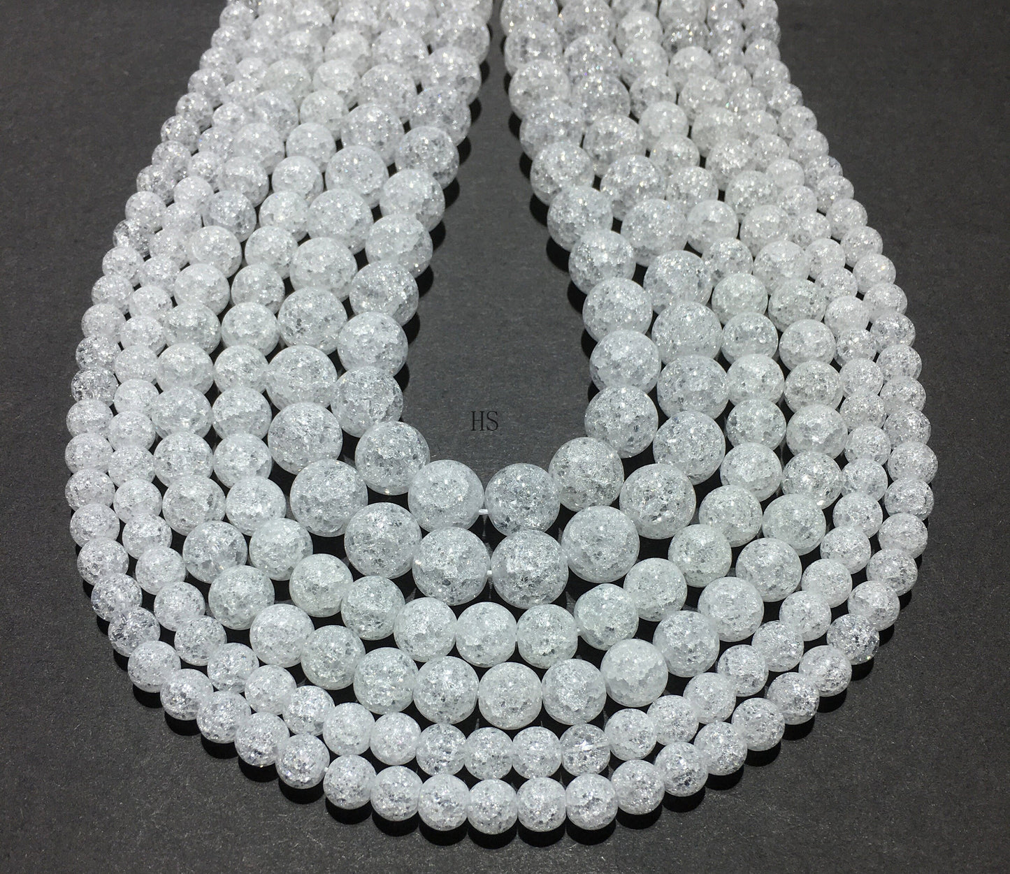 Crack Crystal Quartz Round Beads Loose Beads DIY Jewelry Making AAA Quality 4mm 6mm 8mm 10mm 12mm