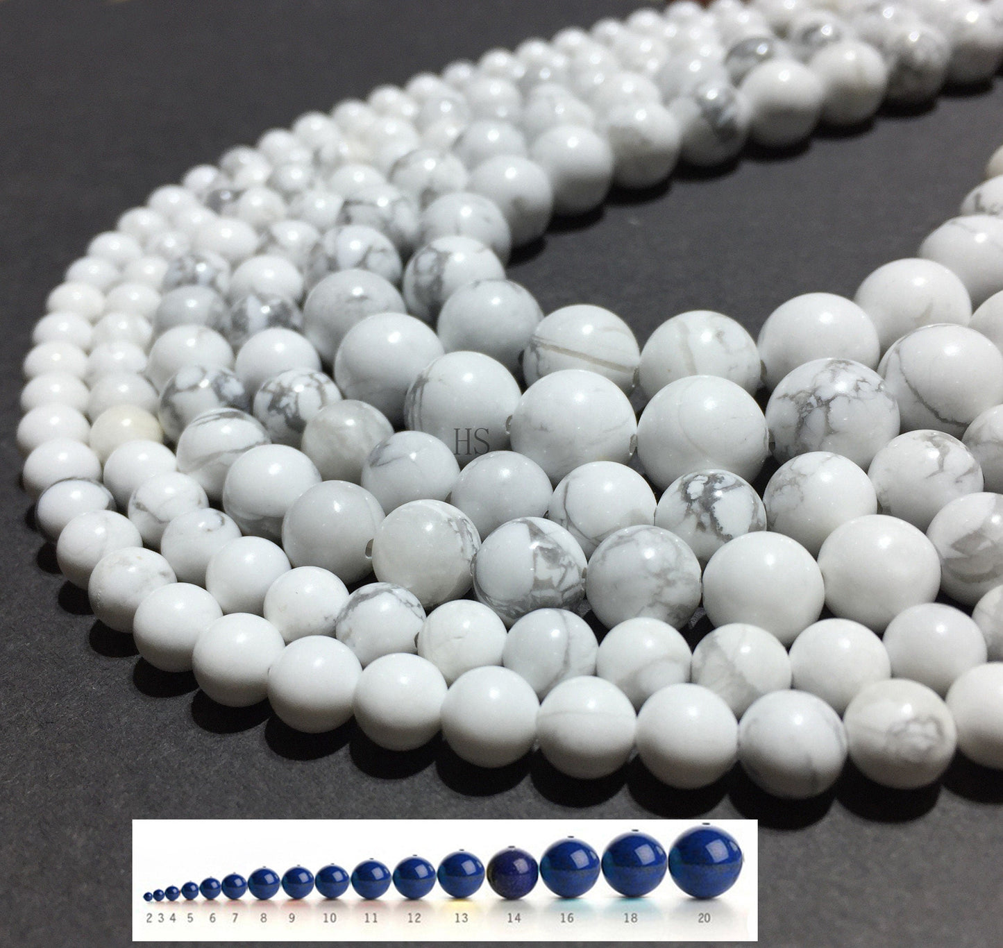 Natural Howlite Round Stone Beads Healing Gemstone for DIY Jewelry AAA Quality 6mm 8mm 10mm 12mm