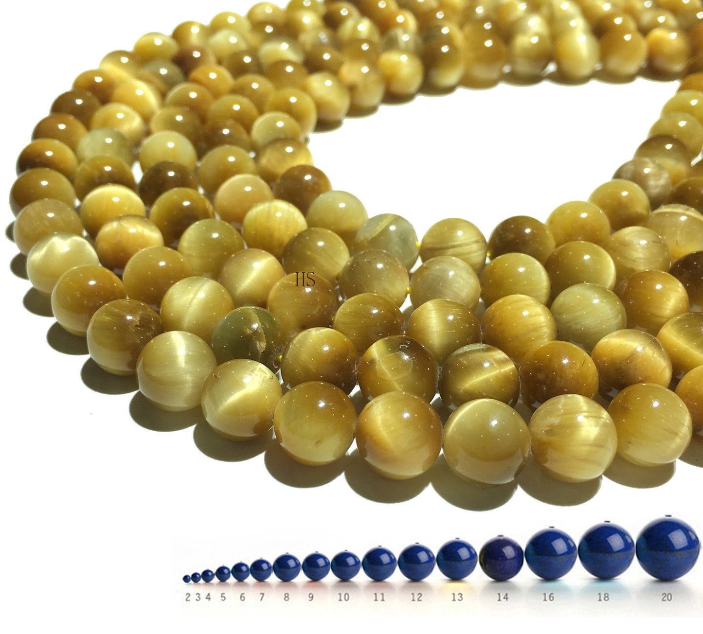 Natural Golden Honey Tiger Eye Round Beads Energy Gemstone Loose Bead For DIY Jewelry Making Design AAA Quality