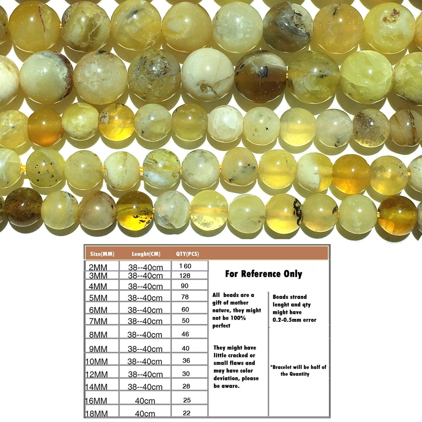 Natural Peruvian Yellow Opal Round Beads Healing Energy Gemstone Loose Beads For DIY Jewelry Making AAA Quality 6mm 8mm