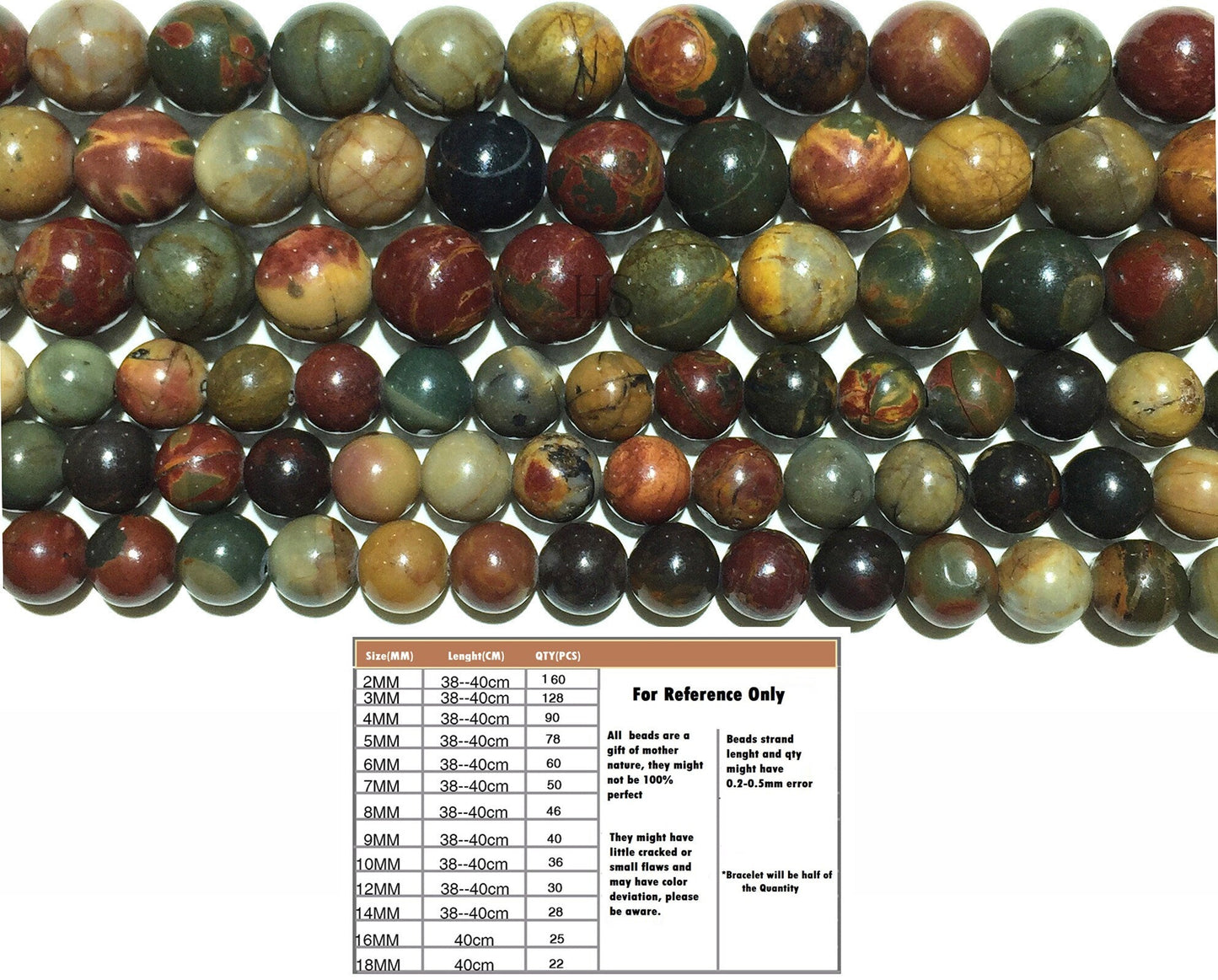 Natural Picasso Jasper Round Beads Healing Gemstone Loose Bead DIY Jewelry Making for AAA Quality 4mm 6mm 8mm 10mm 12mm