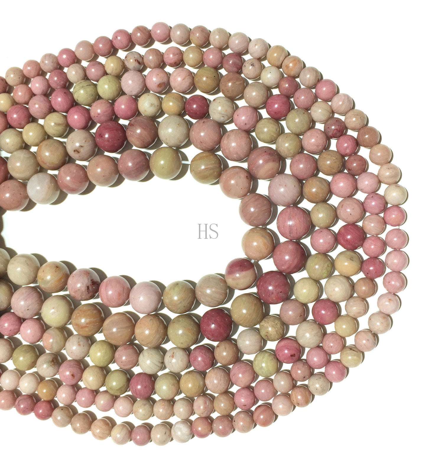 Natural Pink Rhodonite Jasper Round Beads HealingGemstone Loose Beads For DIY Jewelry Making AAA Quality 4mm 6mm 8mm 10mm