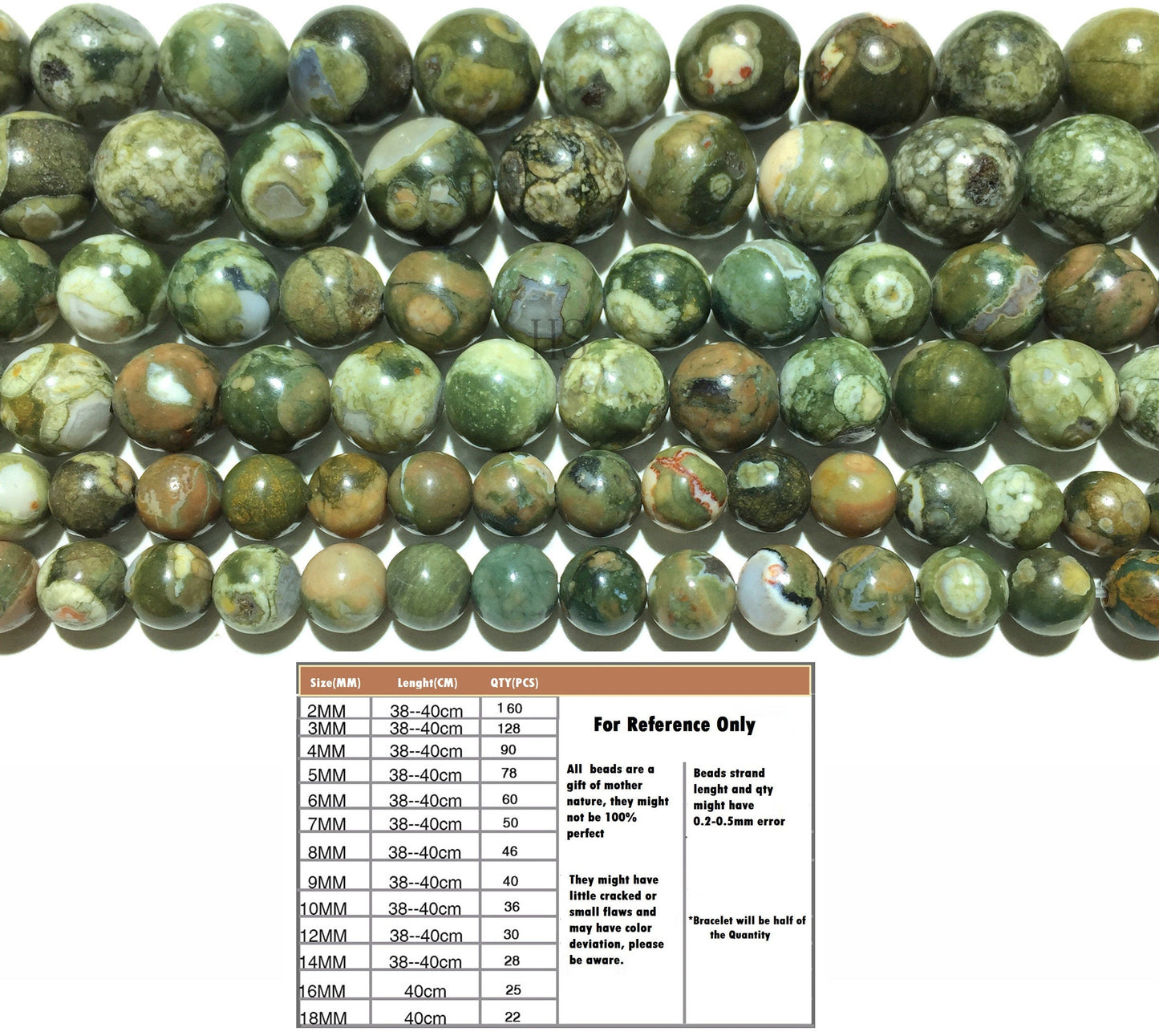 Natural Green Jasper Rhyolite Round Beads Healing Gemstone Loose Beads DIY Jewelry Making Design for  4mm 6mm 8mm 10mm 12mm