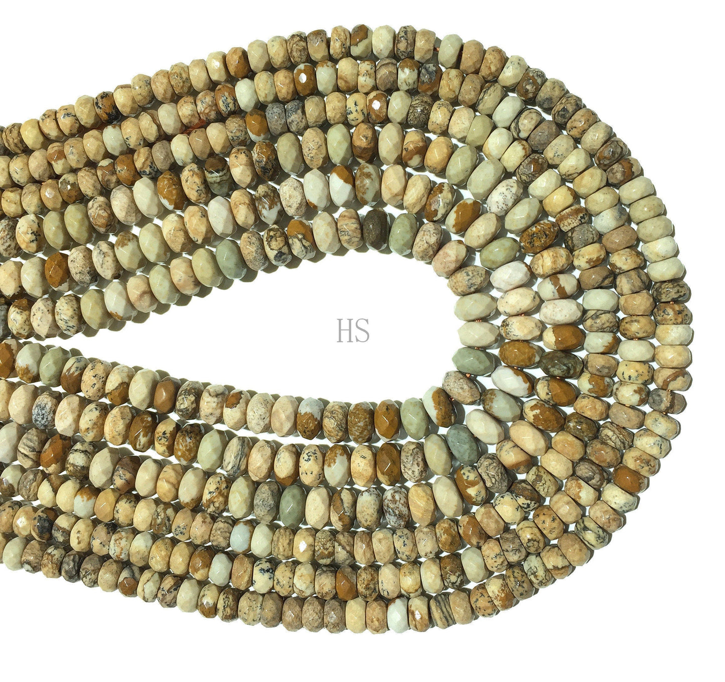 Natural Picture Jasper Highly Polished Faceted Rondelle Shape Gemstone Loose Beads for Jewelry Making and Design AAA Quality 16inch