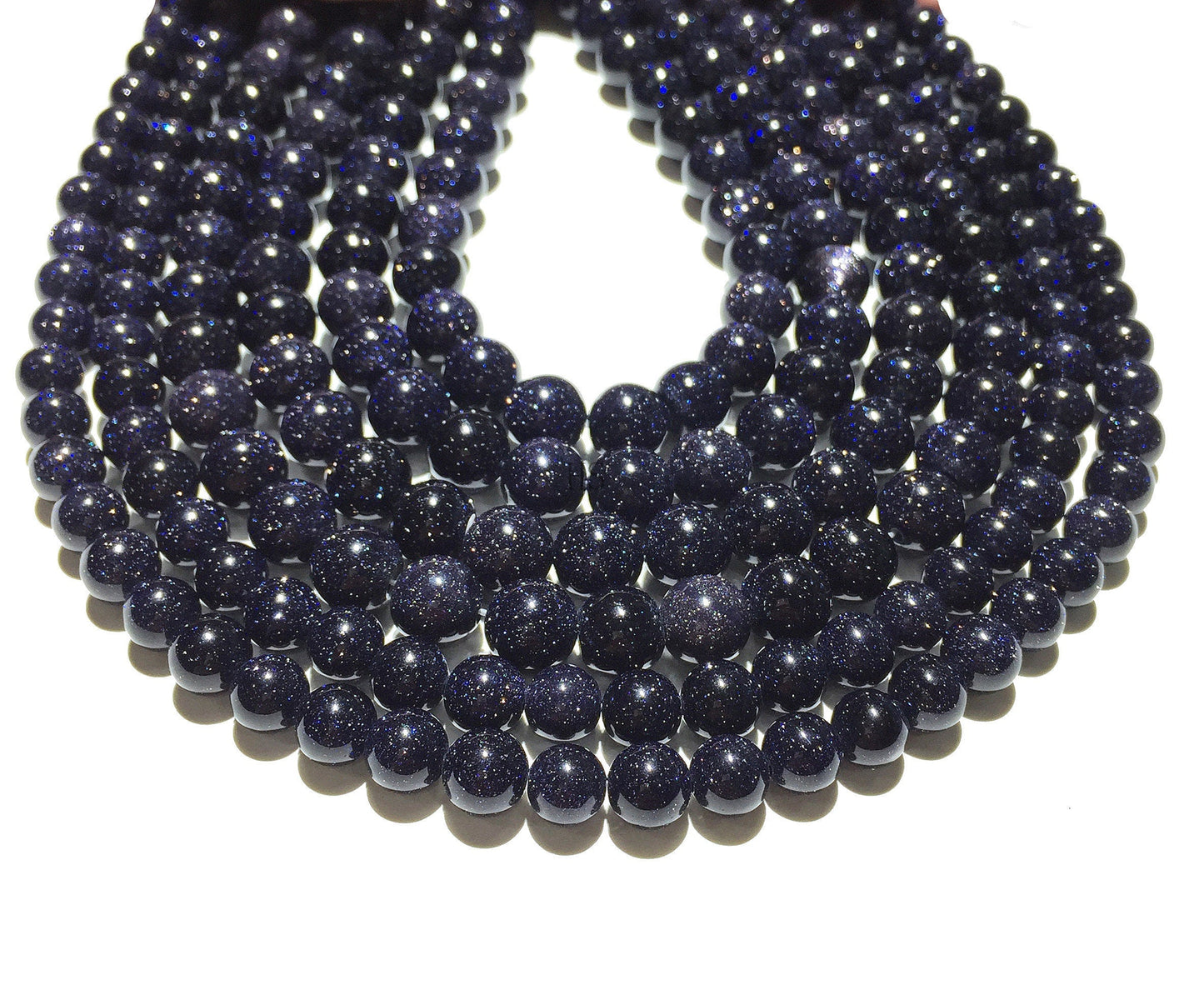 Blue Gold Stone or Blue Sand Stone Round beads Healing Gemstone Loose Beads DIY Jewelry Making Design AAA Quality  6mm 8mm 10mm