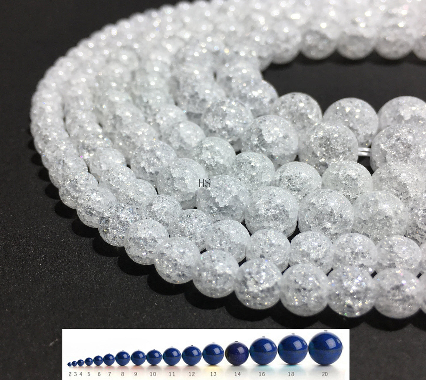 Crack Crystal Quartz Round Beads Loose Beads DIY Jewelry Making AAA Quality 4mm 6mm 8mm 10mm 12mm