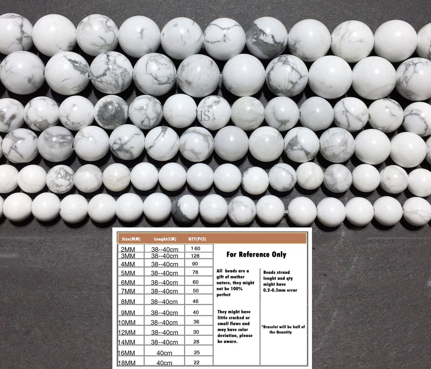 Natural Howlite Round Stone Beads Healing Gemstone for DIY Jewelry AAA Quality 6mm 8mm 10mm 12mm