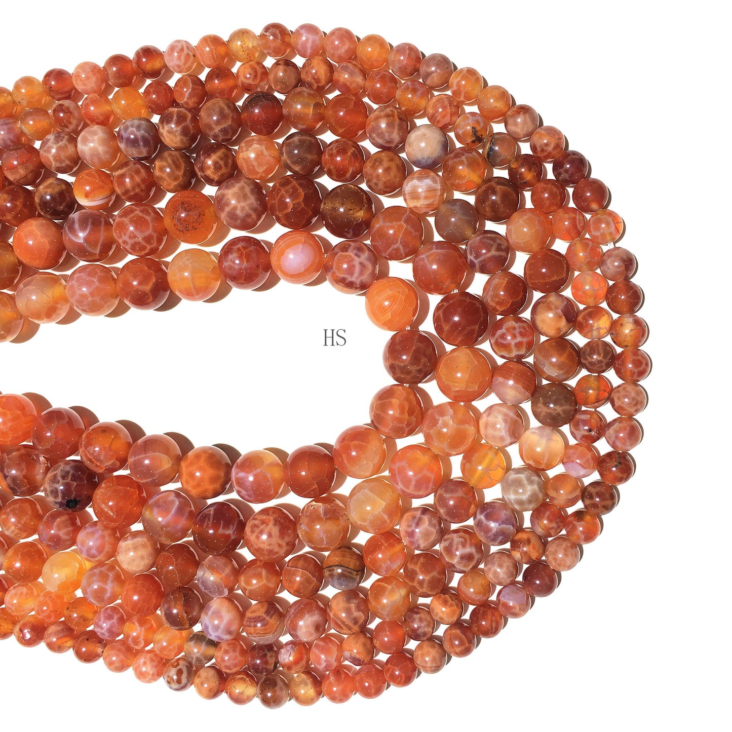 Natural Orange Fire Agate Round Beads Healing Gemstone Loose Bead For DIY Jewelry Making Design 4mm 6mm 8mm 10mm 12mm