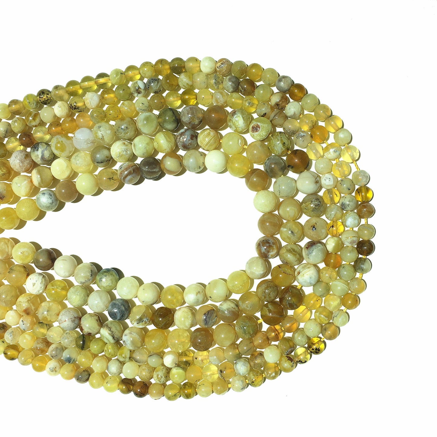 Natural Peruvian Yellow Opal Round Beads Healing Energy Gemstone Loose Beads For DIY Jewelry Making AAA Quality 6mm 8mm