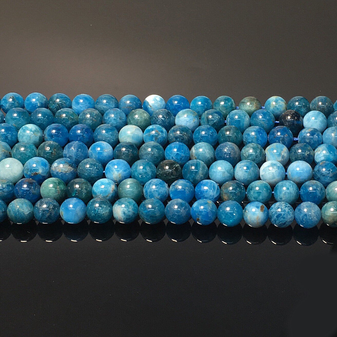 Natural Blue Apatite Round Smooth Beads Healing Gemstone Loose Beads For DIY Jewelry Making AAAA Quality