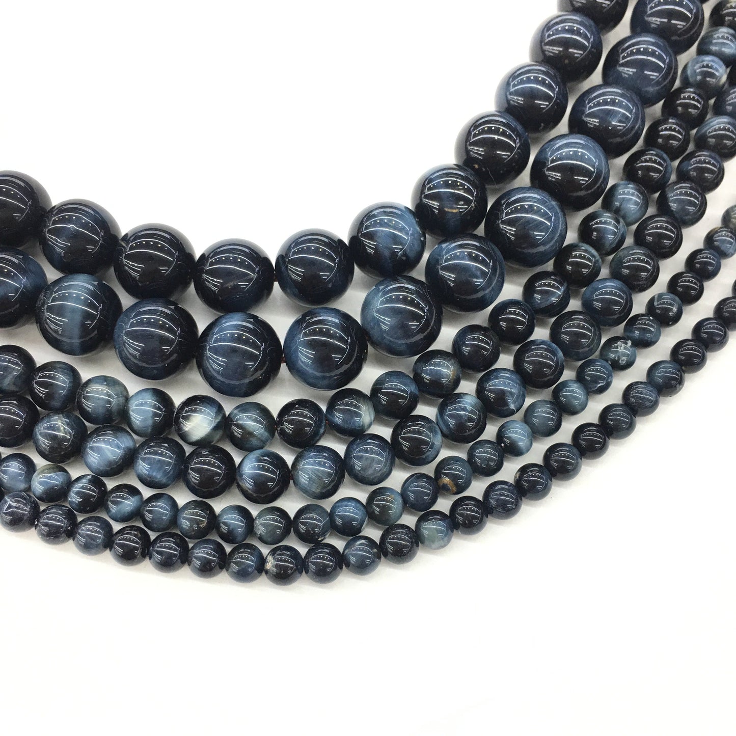 Natural Blue Tiger Eye Round Beads Energy Gemstone Loose Bead For DIY Jewelry Making Design AAAAA Quality