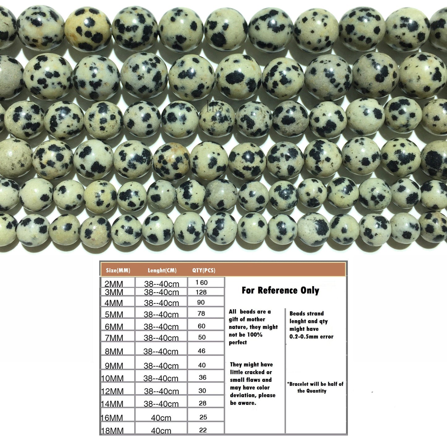 Natural Dalmation Jasper Round Beads Healing Energy Gemstone Loose Beads DIY Jewelry Makink for  AAA Quality 6mm 8mm 10mm