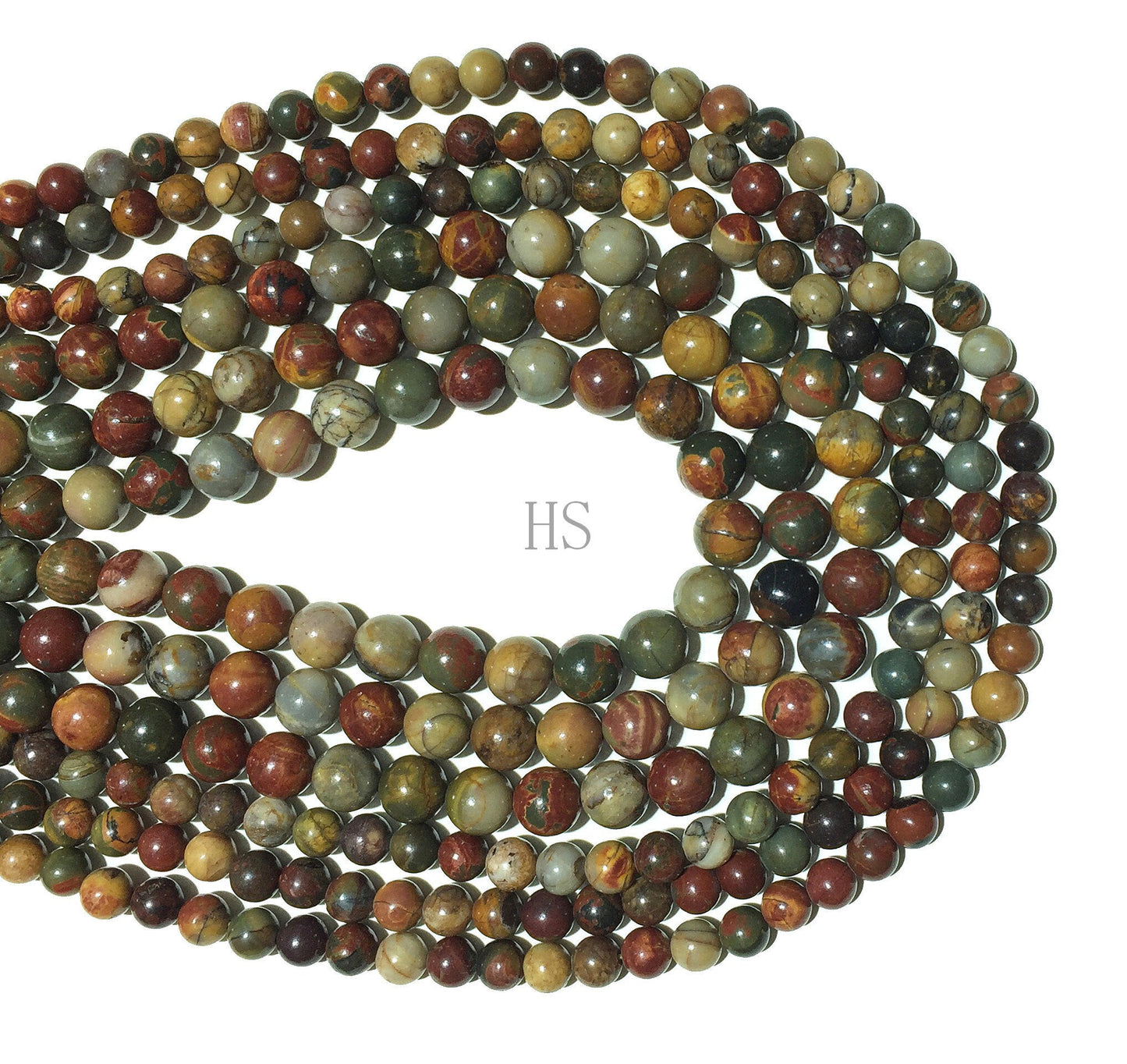 Natural Picasso Jasper Round Beads Healing Gemstone Loose Bead DIY Jewelry Making for AAA Quality 4mm 6mm 8mm 10mm 12mm