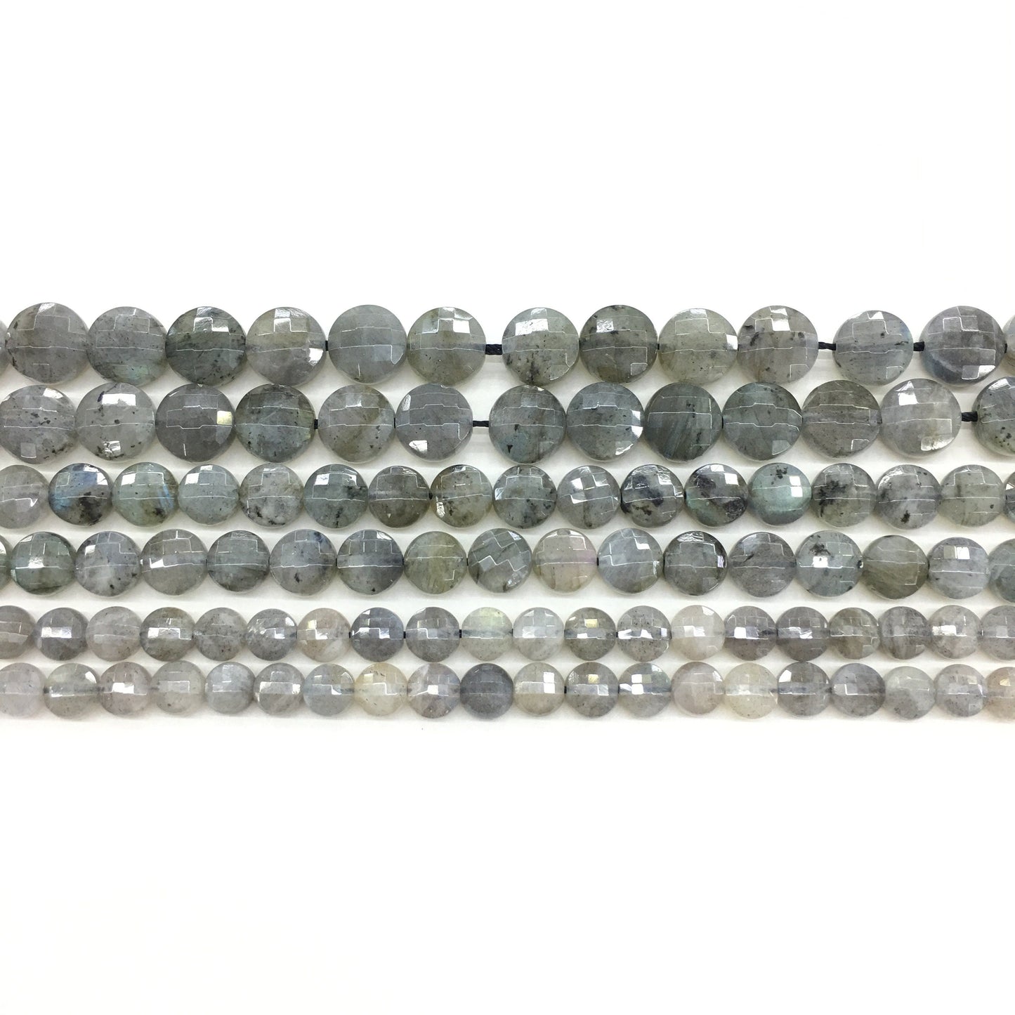 Natural Labradorite or Gray Moonstone Faceted Flat Coin Gemstone Loose Bead for Jewelry Making & Fashion Design AAA Best Quality 16inch