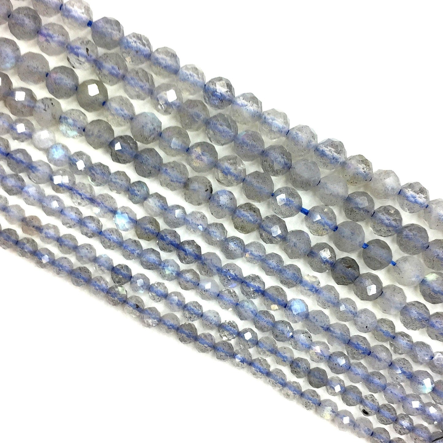 Natural Labradorite & Gray Moonstone Faceted Round Beads Healing Gemstone Loose Beads DIY Jewelry Design for AAAAA Quality 2mm 4mm