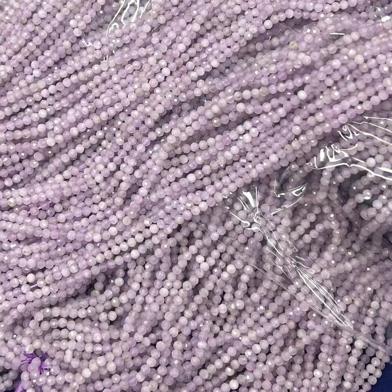 Natural Small Size Faceted Round Beads Gemstone Crystal Loose Beads For DIY Jewelry Making Design 2/3/4mm 15.5”